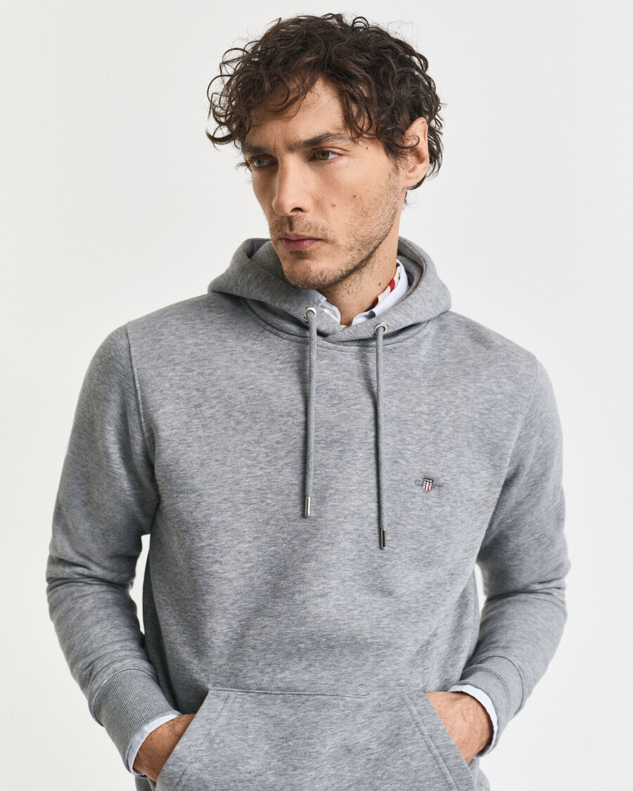 shield hoodie - grey melange