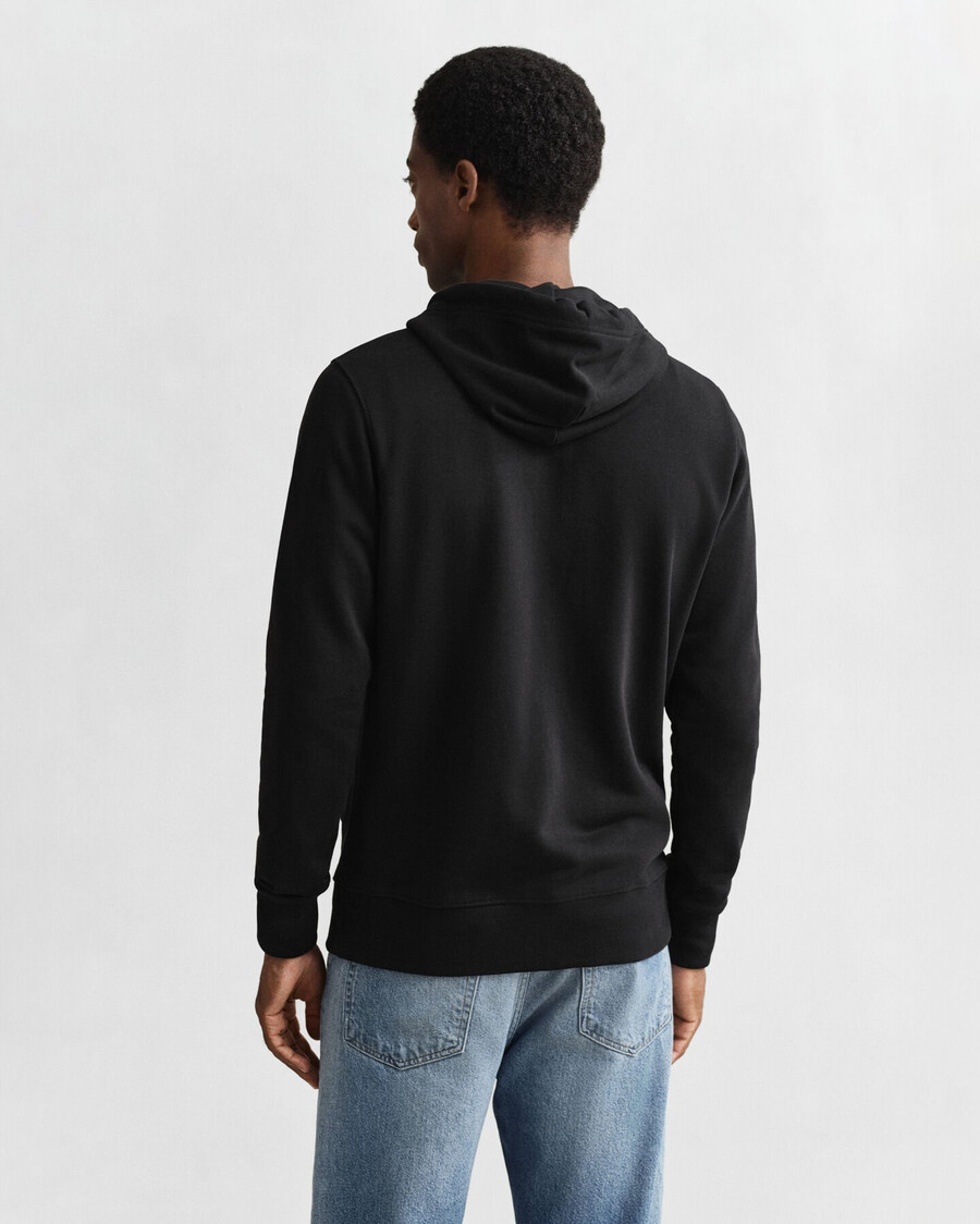 shield zip hoodie - black