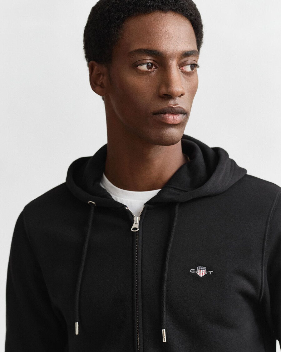 shield zip hoodie - black