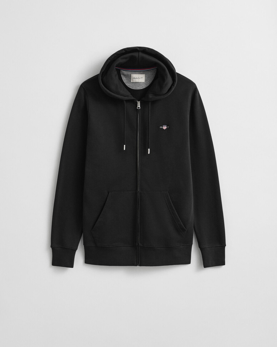 shield zip hoodie - black