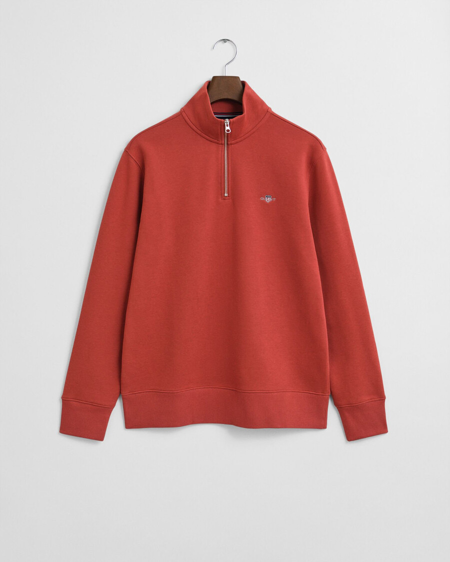 shield halfzip sweatshirt - modern rust