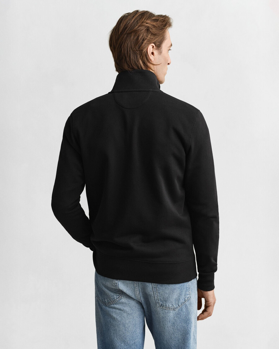 shield zip sweatshirt - black
