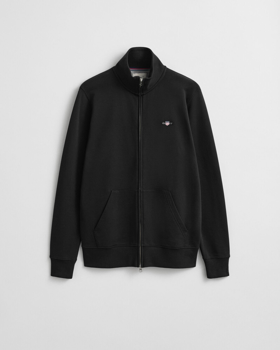 shield zip sweatshirt - black