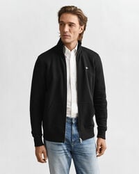 shield zip sweatshirt - black