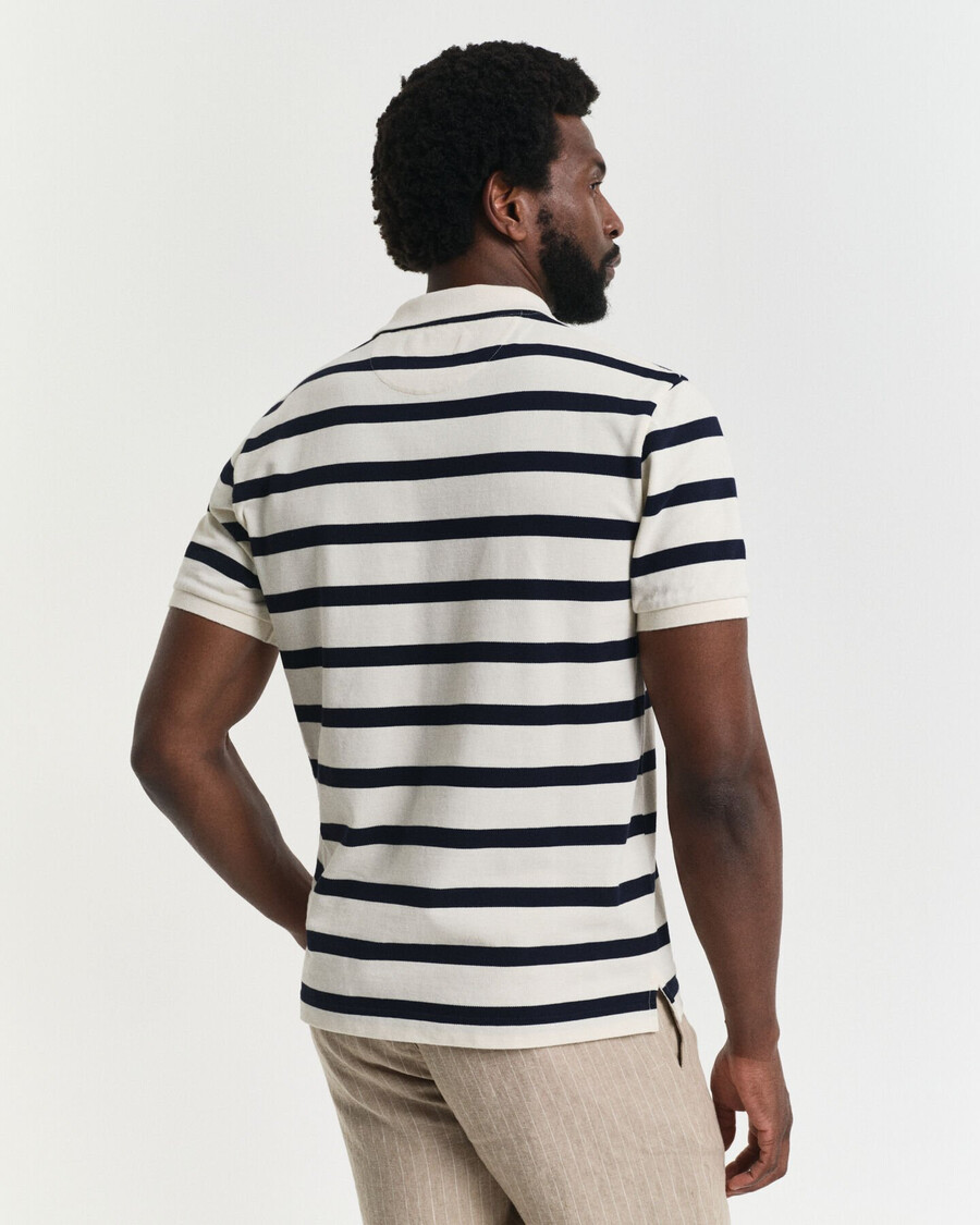 striped polo shirt - cream