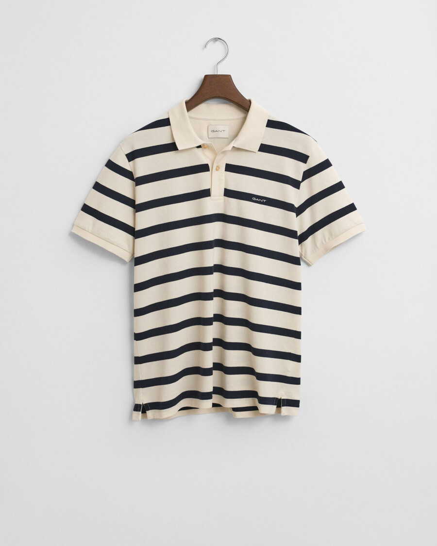 striped polo shirt - cream