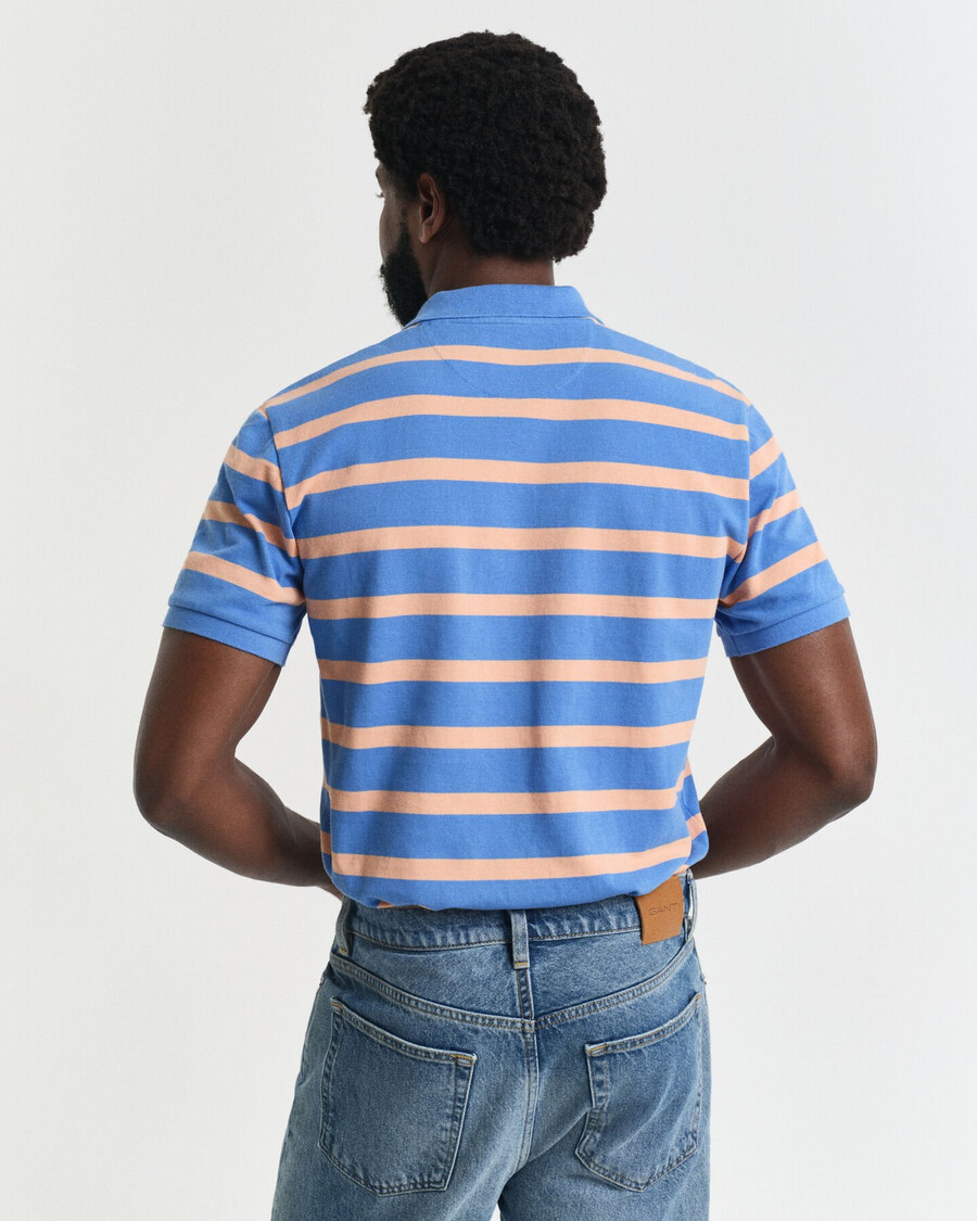 striped polo shirt - perfect blue