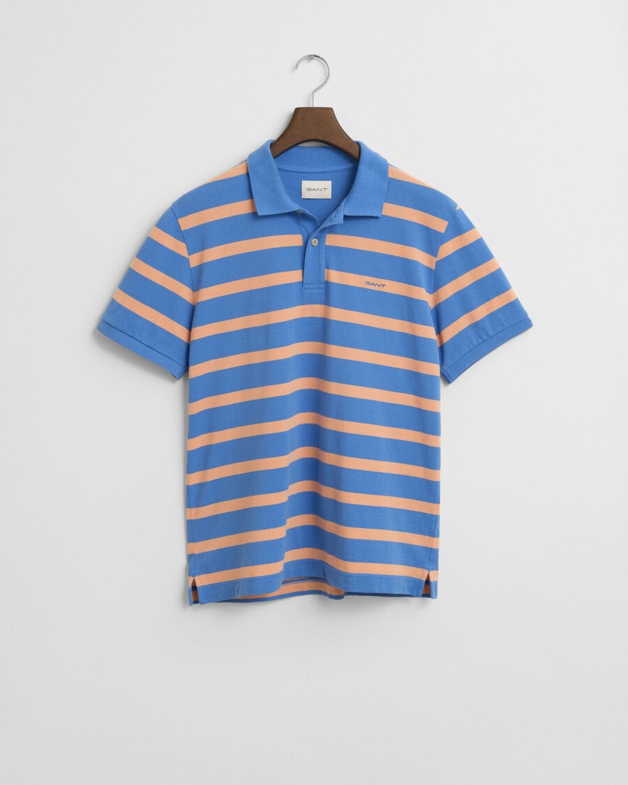 striped polo shirt - perfect blue