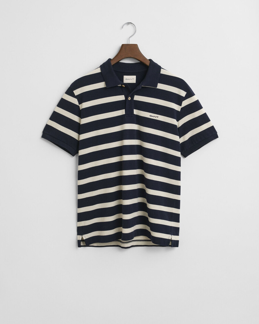striped polo shirt - evening blue