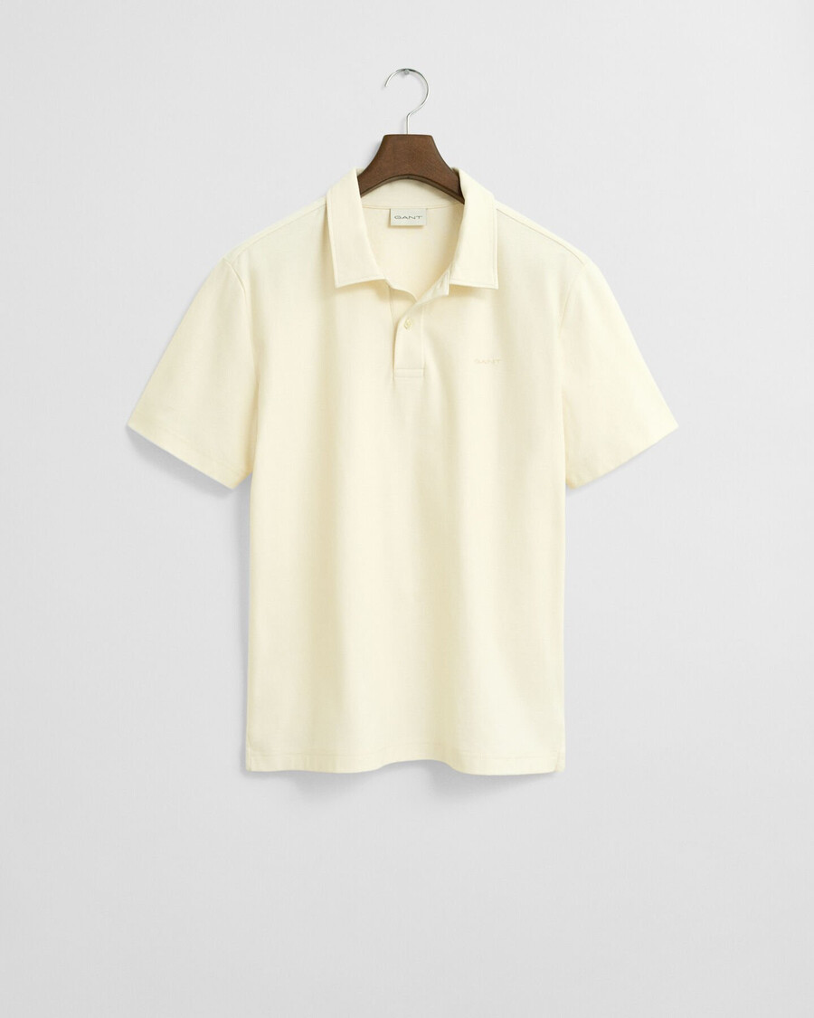 twill textured polo shirt - cream