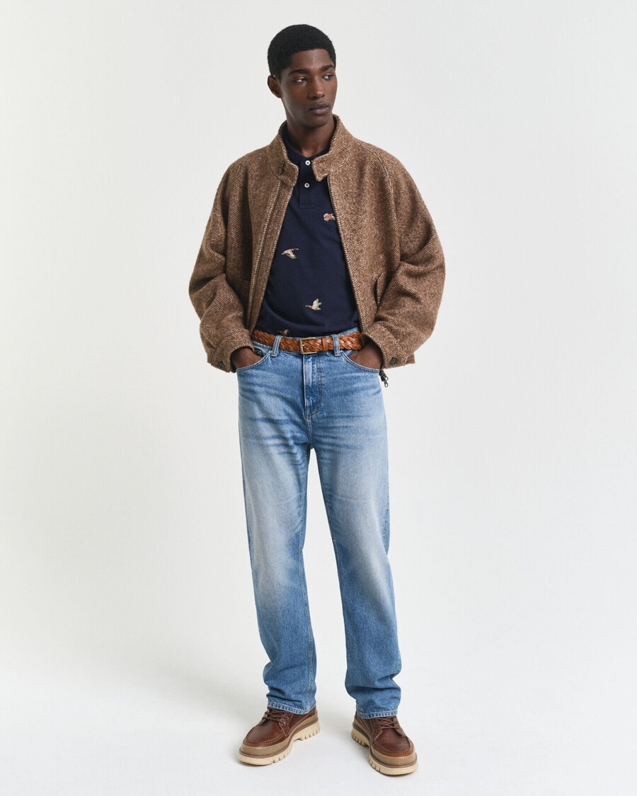 embroidered polo shirt - evening blue