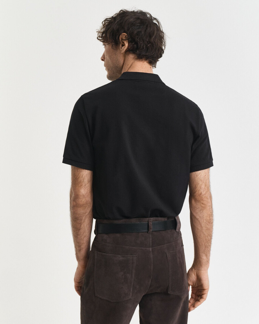 small graphic polo shirt - black
