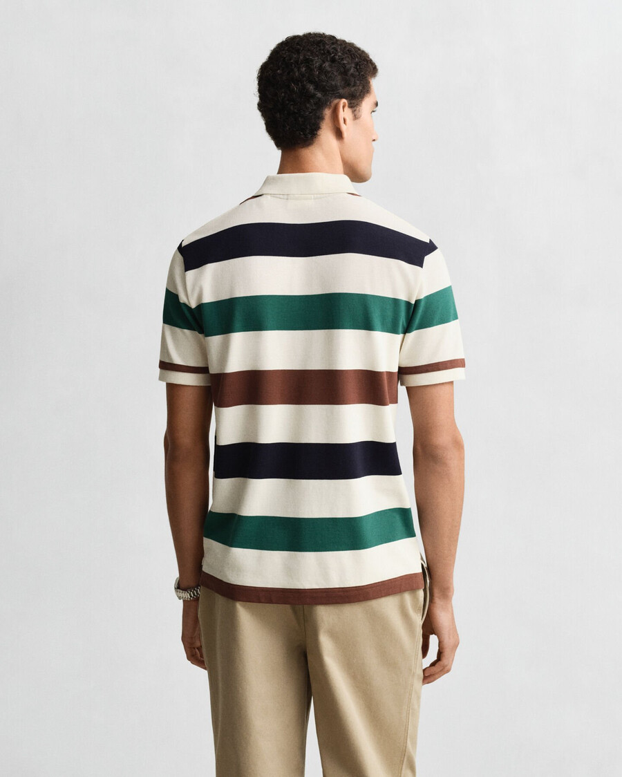 striped polo shirt - cream