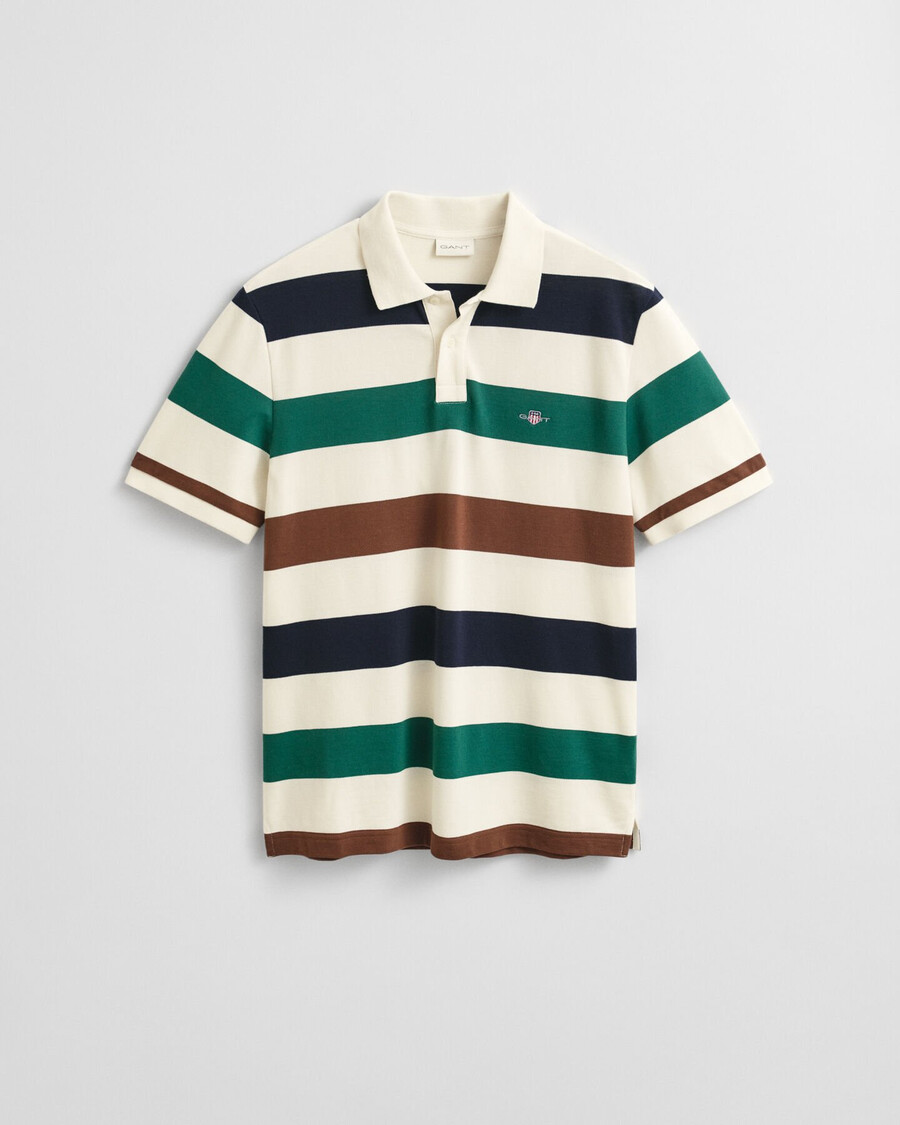 striped polo shirt - cream