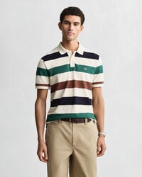 striped polo shirt - cream