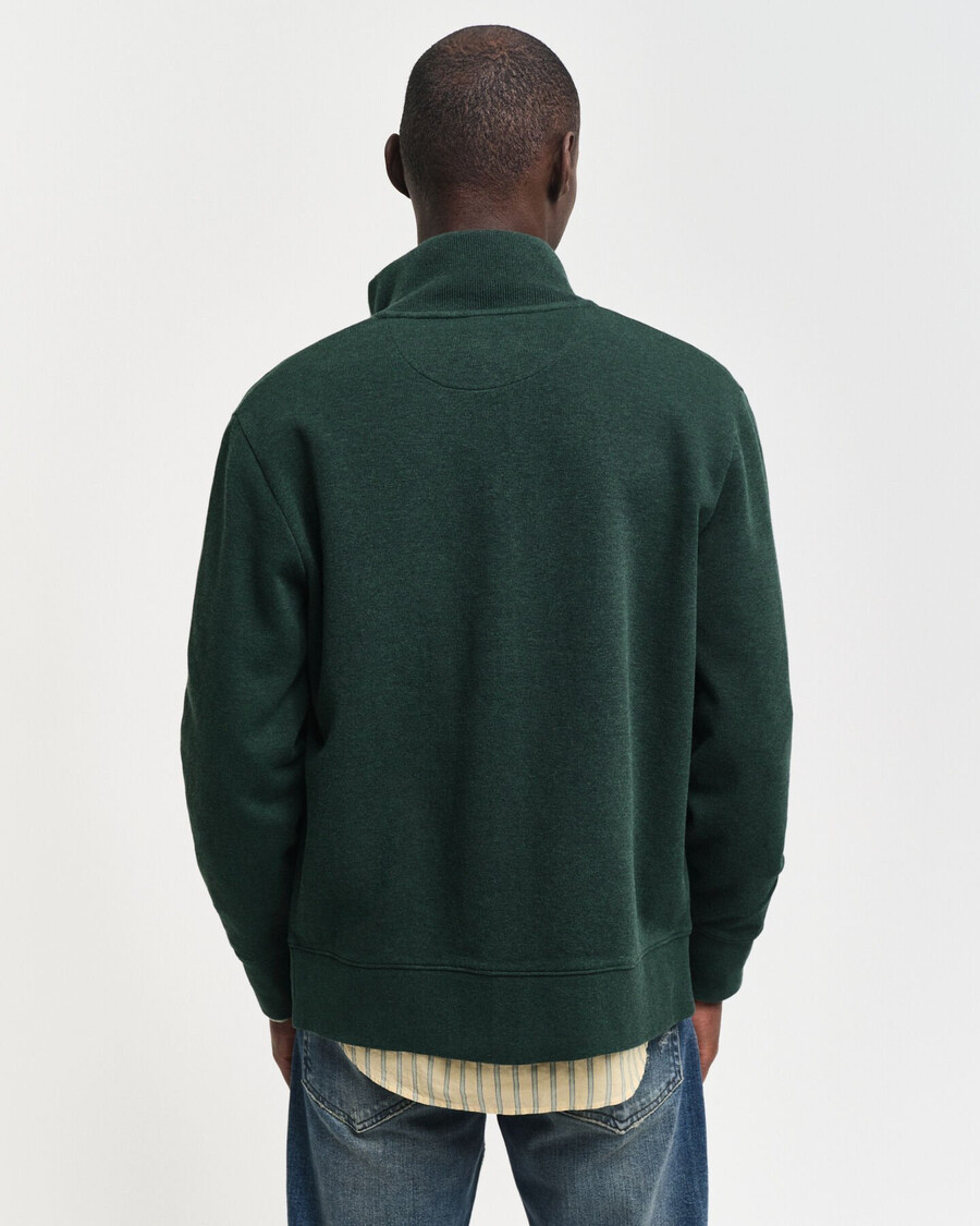 sacker rib zip cardigan - tartan green
