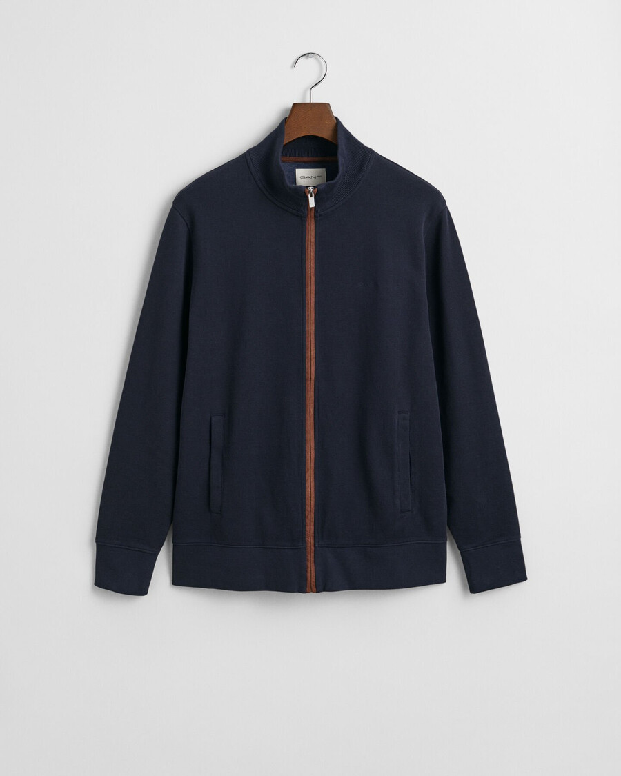 sacker rib zip cardigan - evening blue