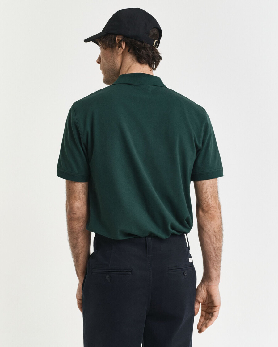 contrast piqué polo shirt - tartan green