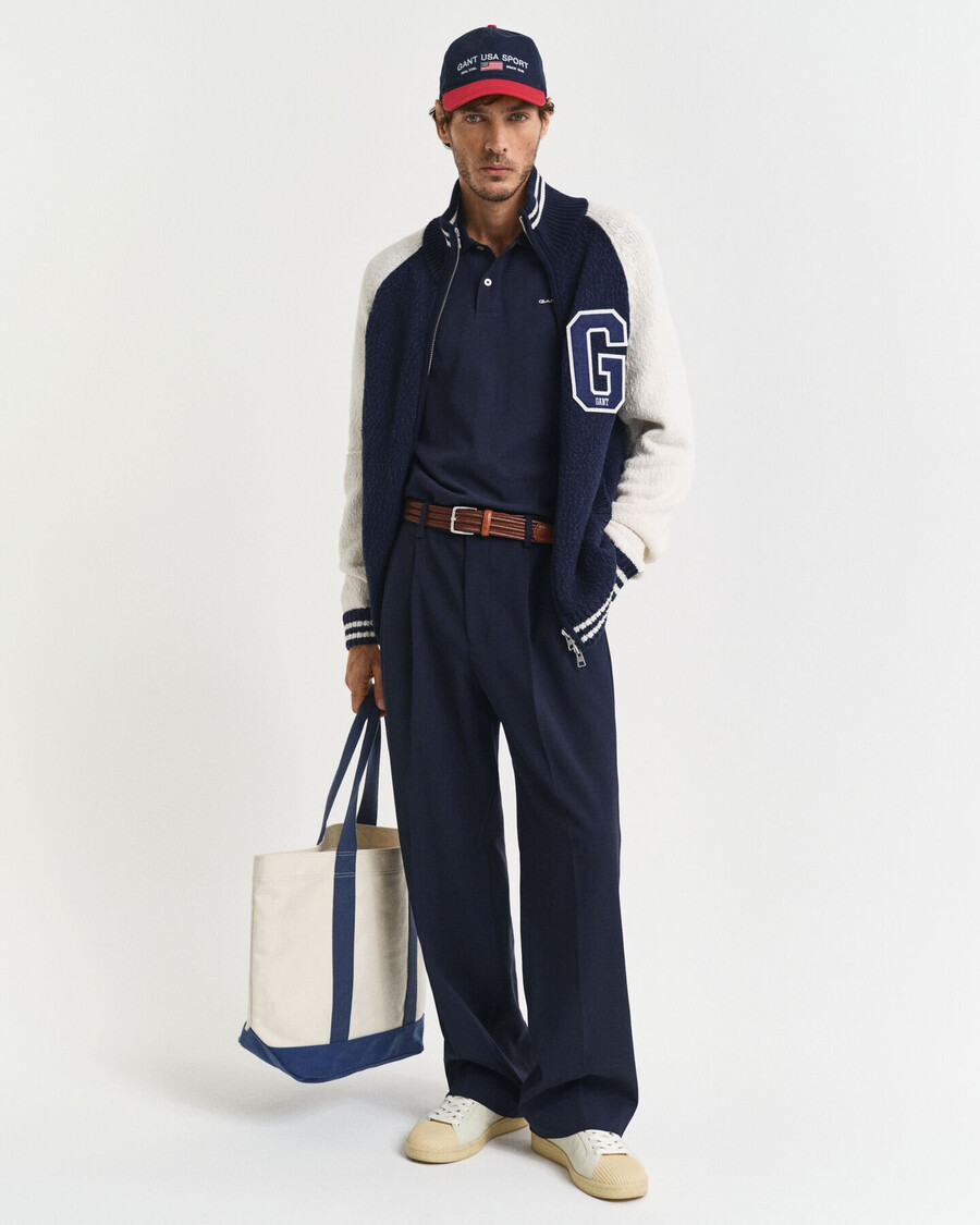 tipped piqué polo shirt - evening blue
