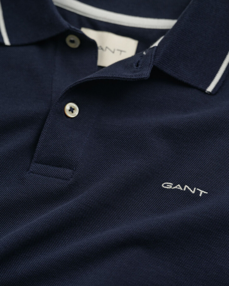 tipped piqué polo shirt - evening blue