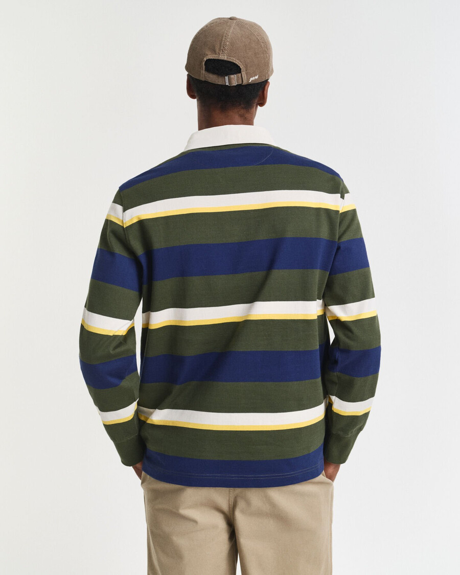 striped heavy rugger - country green