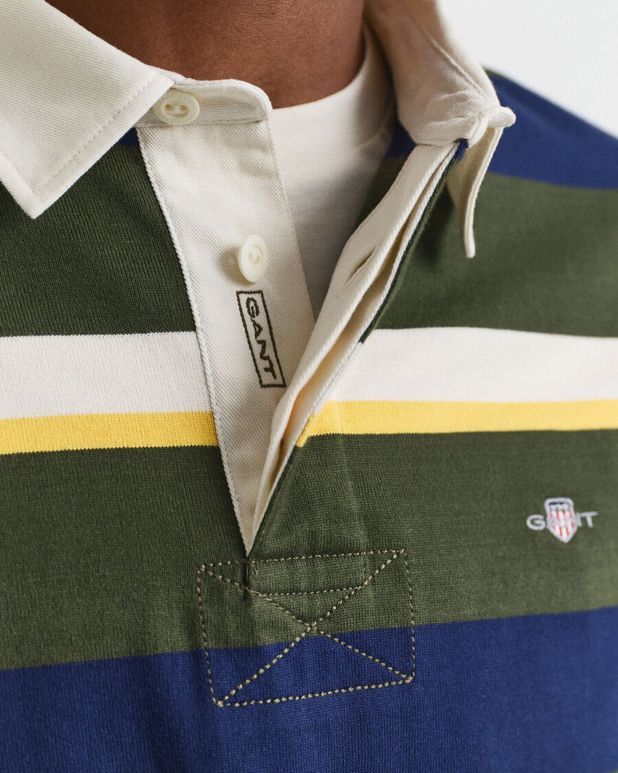 striped heavy rugger - country green