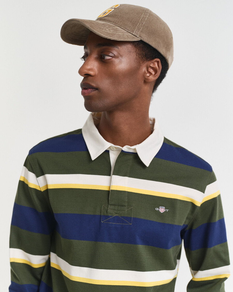 striped heavy rugger - country green