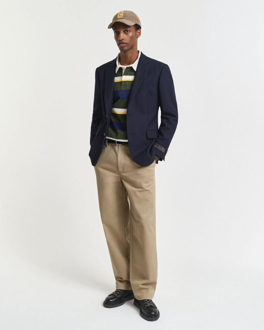 striped heavy rugger - country green