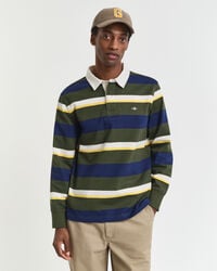 striped heavy rugger - country green