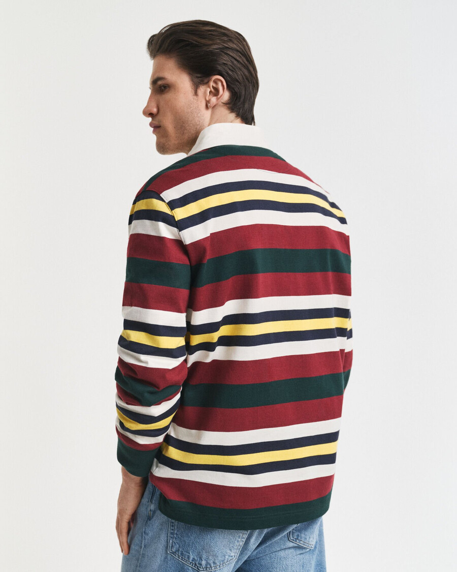 striped heavy rugger - tartan green