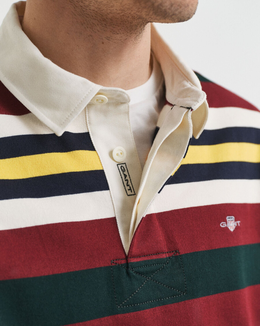 striped heavy rugger - tartan green