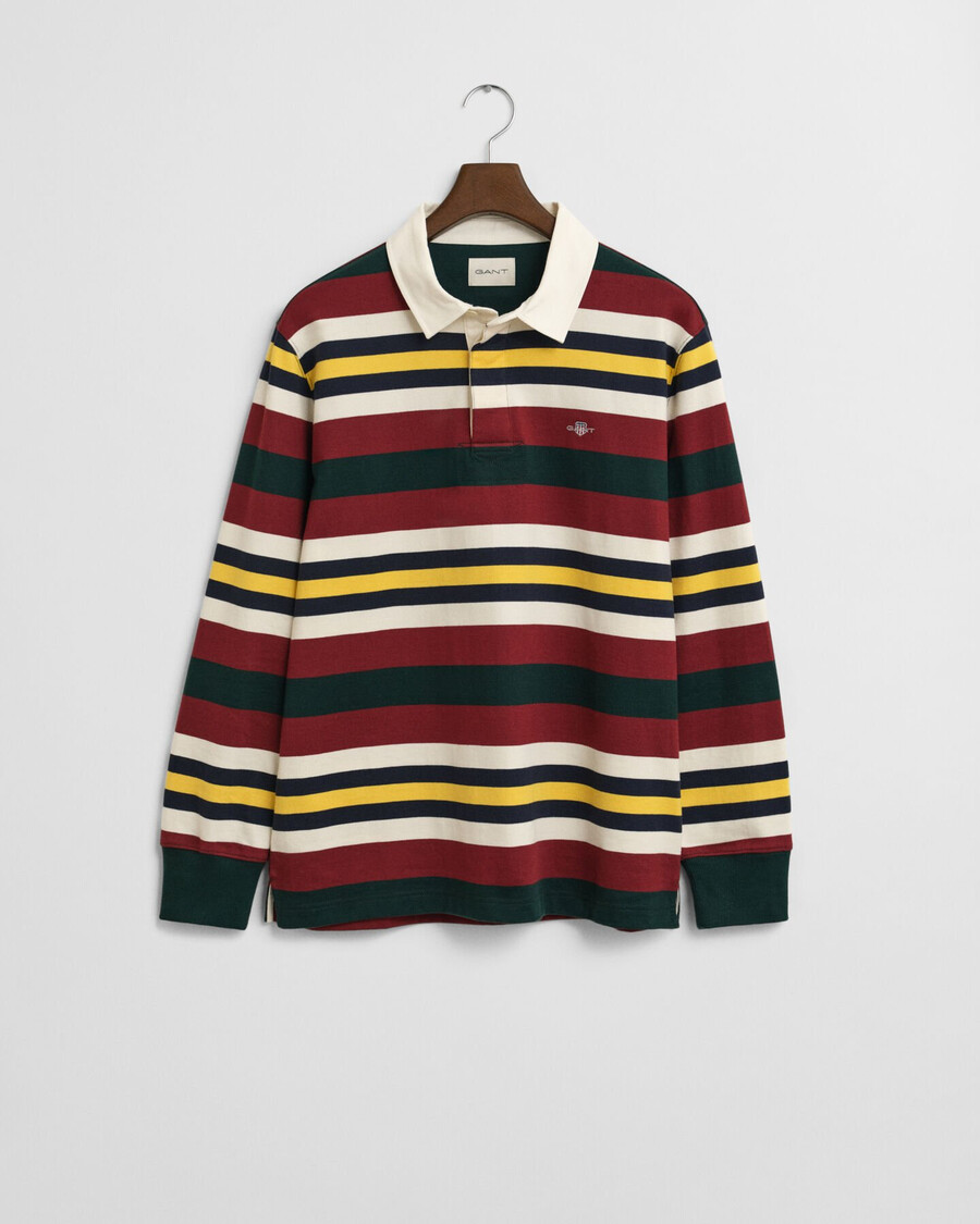 striped heavy rugger - tartan green