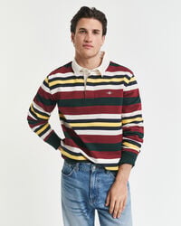 striped heavy rugger - tartan green