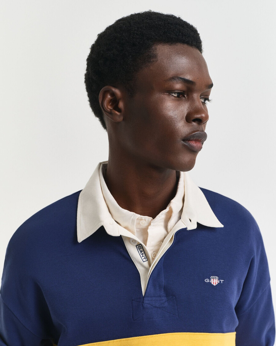 color blocked heavy rugger - persian blue