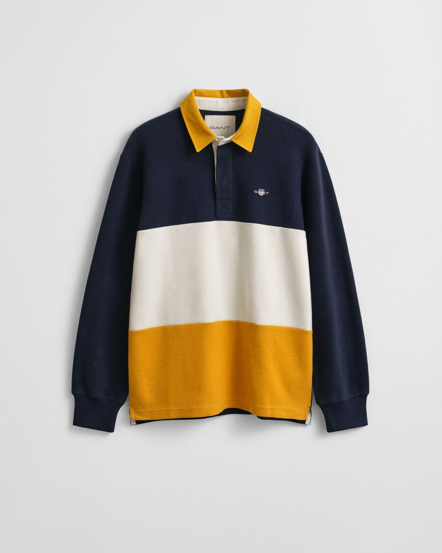 color blocked heavy rugger - evening blue