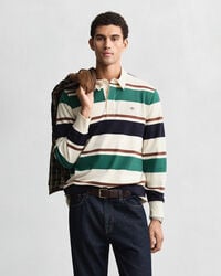 striped heavy rugger - cream