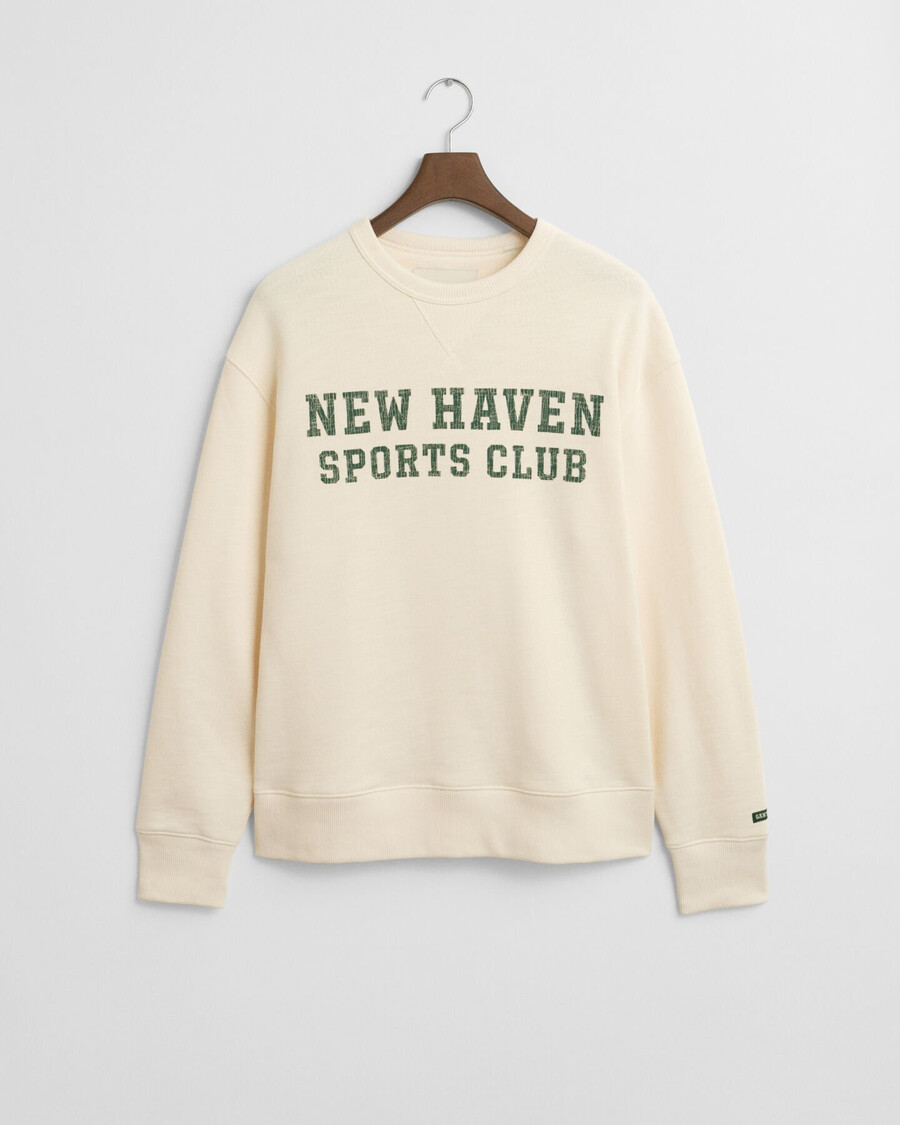 graphic crew neck sweatshirt - cream