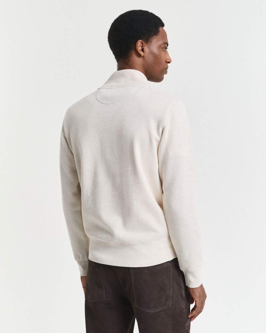 sacker rib halfzip sweatshirt - cream