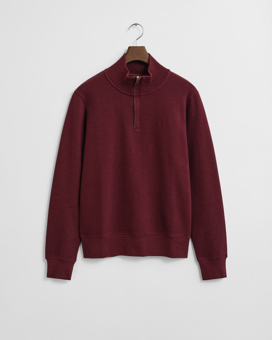 sacker rib halfzip sweatshirt - winter wine