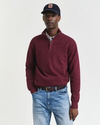sacker rib halfzip sweatshirt - winter wine