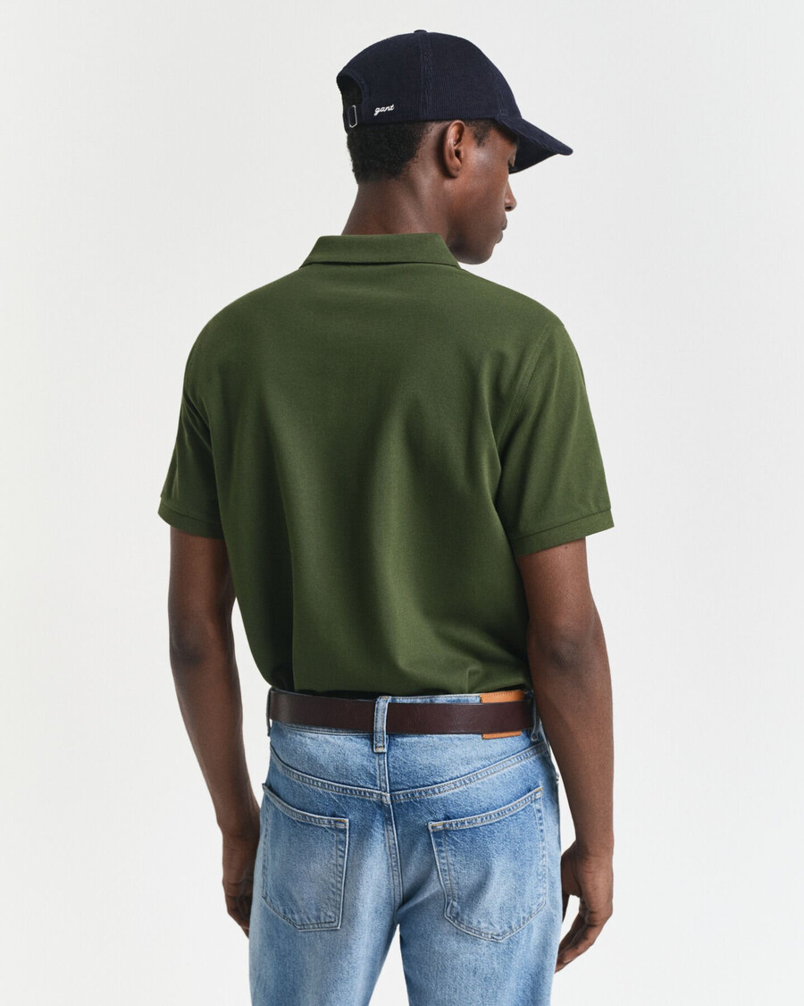 regular fit shield piqué polo shirt - country green