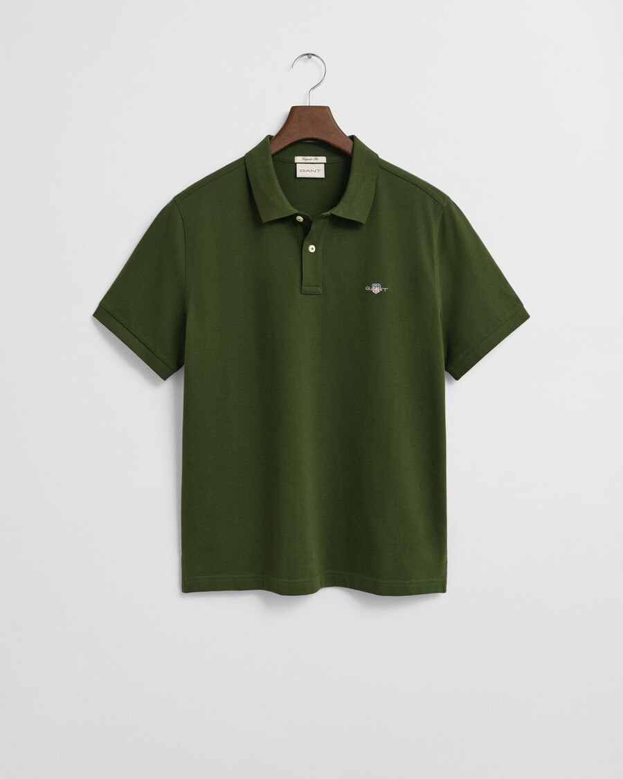 regular fit shield piqué polo shirt - country green