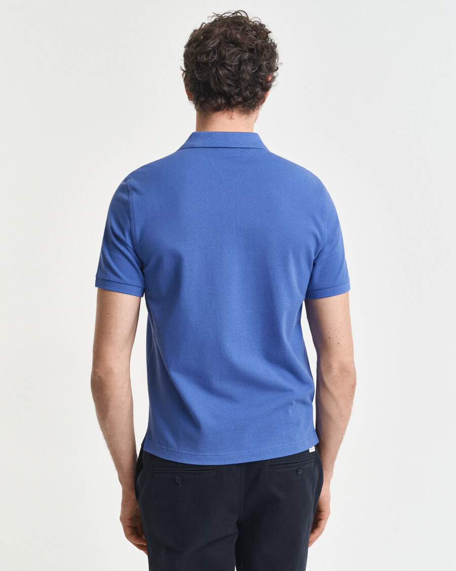 regular fit shield piqué polo shirt - rich blue