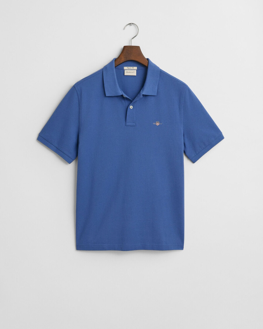 regular fit shield piqué polo shirt - rich blue