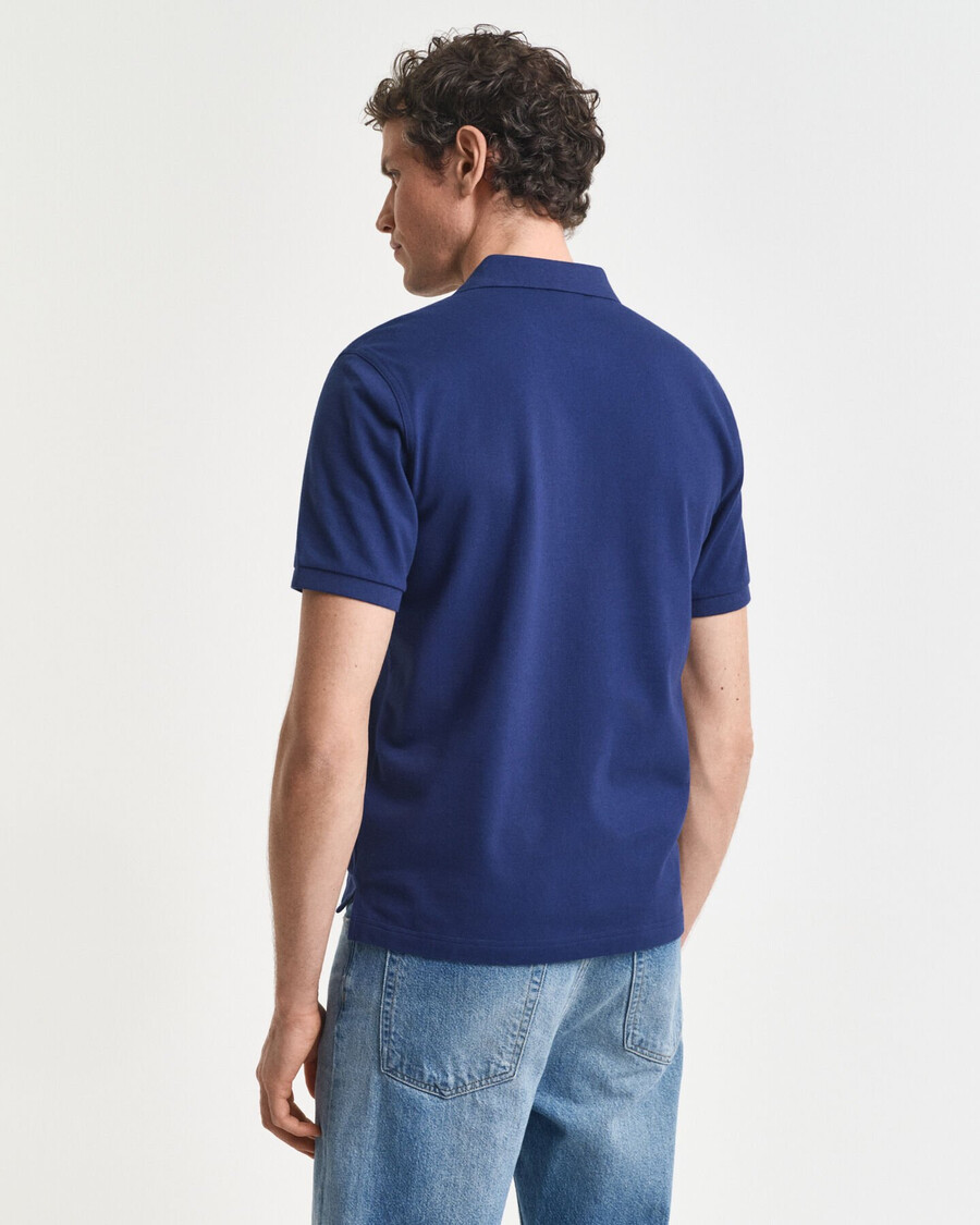 regular fit shield piqué polo shirt - persian blue