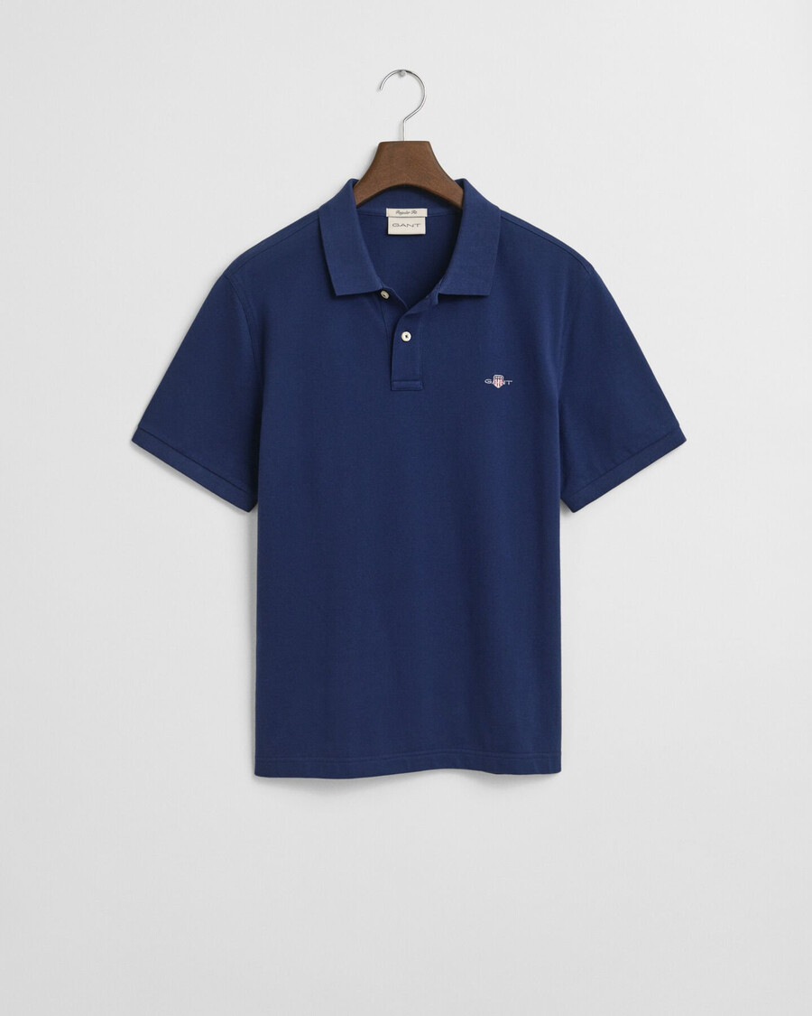 regular fit shield piqué polo shirt - persian blue