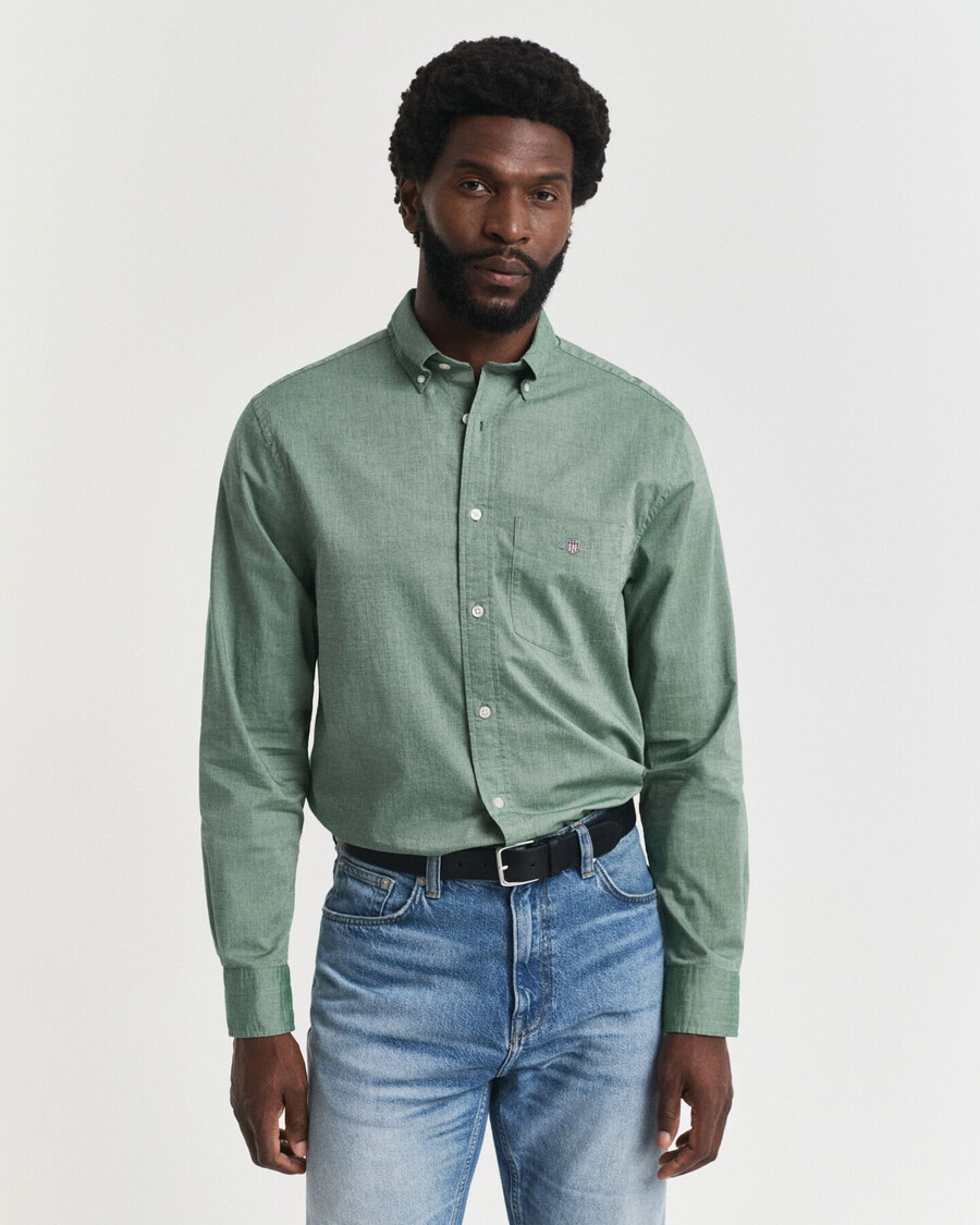 regular fit classic poplin shirt - forest green