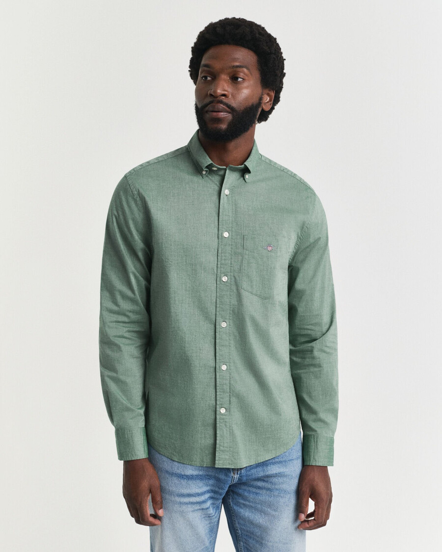 regular fit classic poplin shirt - forest green
