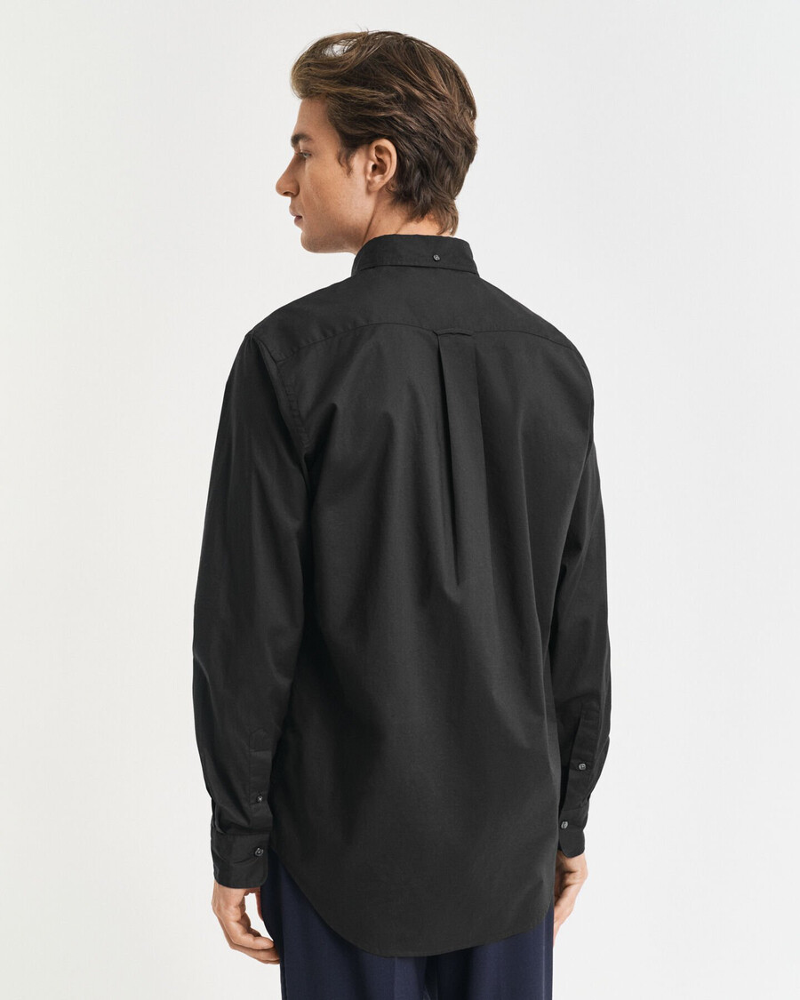 regular fit classic poplin shirt - black