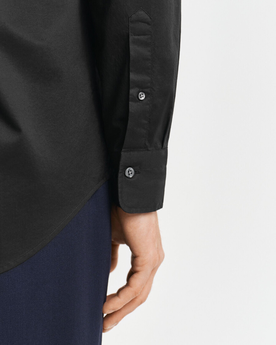 regular fit classic poplin shirt - black